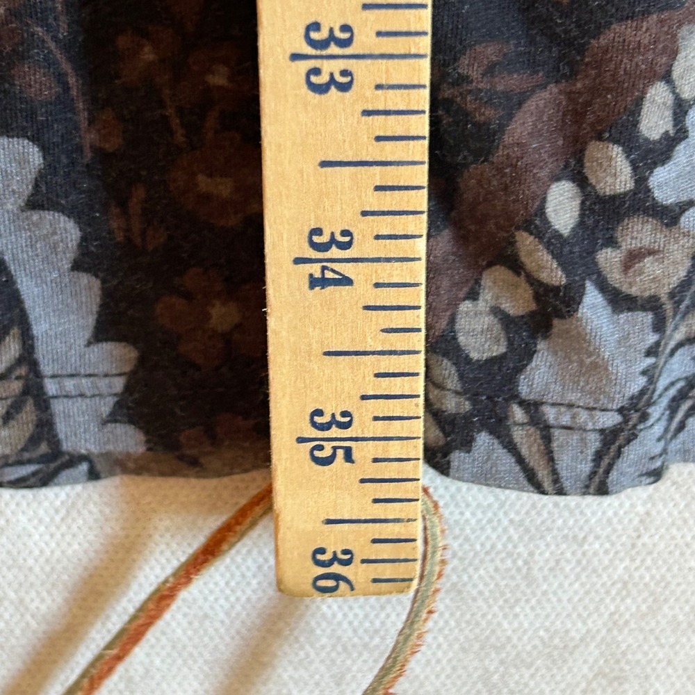 Sonoma Life + Style Women XL Paisley Mini Dress Brown Blue Boho Empire Waist - Picture 5 of 6